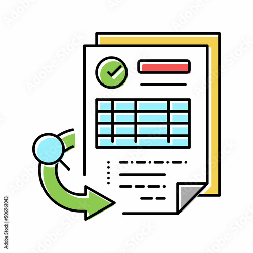 receiving report color icon vector illustration