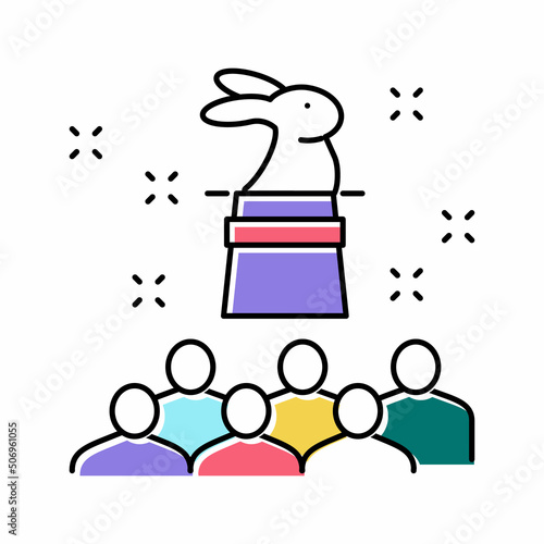 magic kids party color icon vector illustration