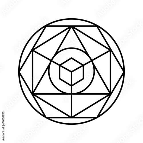 alchemy magic line icon vector illustration