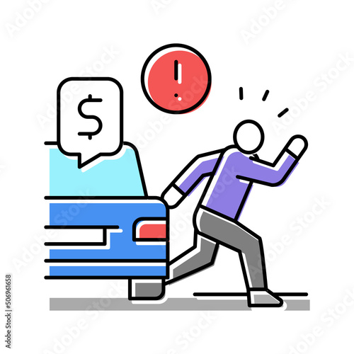 transport fare evasion color icon vector illustration