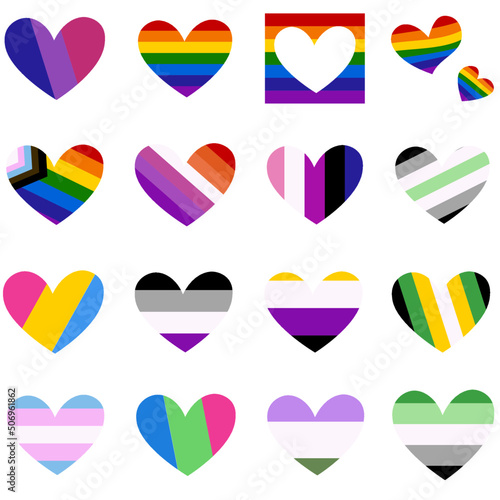 Rainbow Pride Hearts