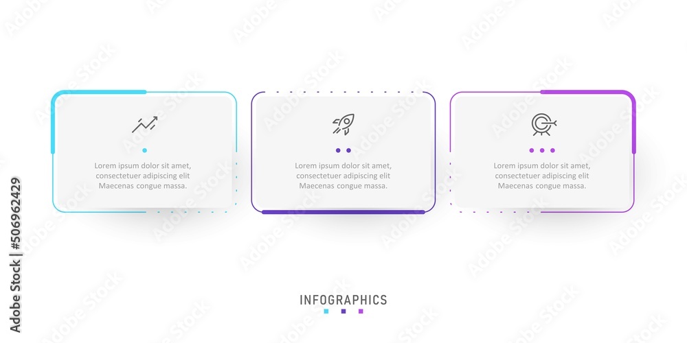 Vector Infographic label design template with icons and 3 options or steps. Can be used for process diagram, presentations, workflow layout, banner, flow chart, info graph.