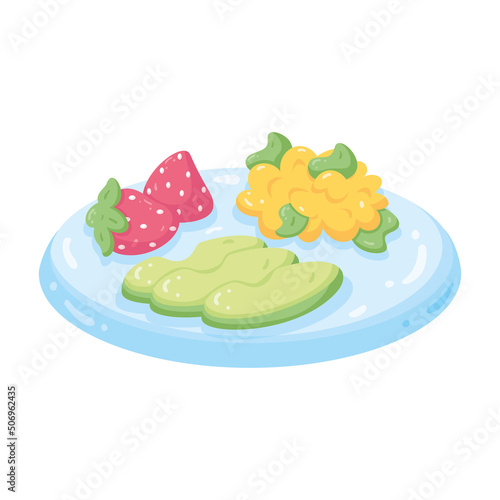 Isolated healthy food Vegeteables, fruits and protein Vector illustration