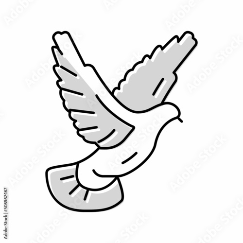 flying dove color icon vector illustration