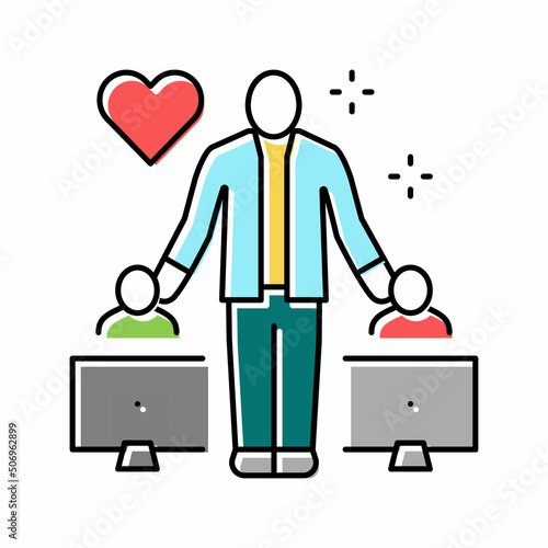 dating consultant online color icon vector illustration