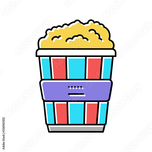 popcorn food color icon vector illustration