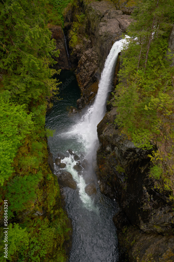 Elk Falls British Columbia Canada. Elk Falls Provincial Park near Campbell River Vancouver Island. British Columbia, Canada.
Elk Falls British Columbia Canada. Elk Falls Provincial Park near Campbell River Vancouver Island. British Columbia, Canada.