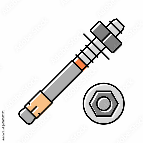 stud anchor color icon vector illustration