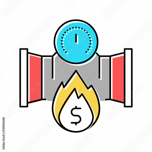 oil asset inflation color icon vector illustration