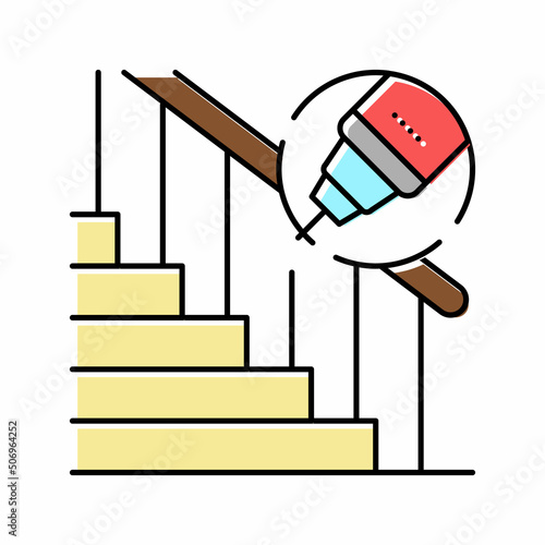 handrail repair color icon vector illustration