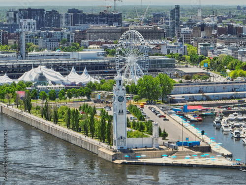 View on Montreal old port with is summer activities