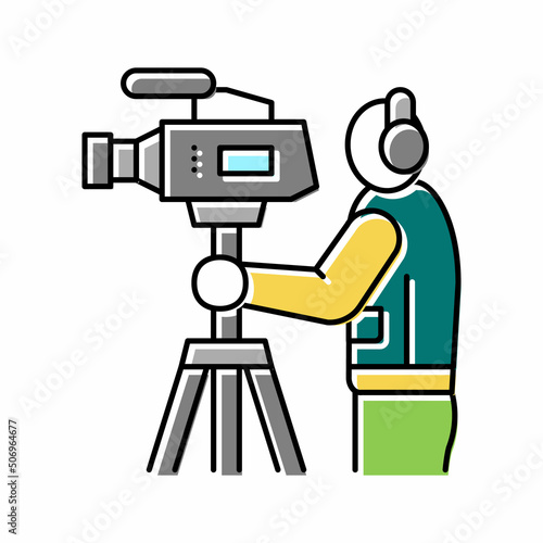 videographer business color icon vector illustration