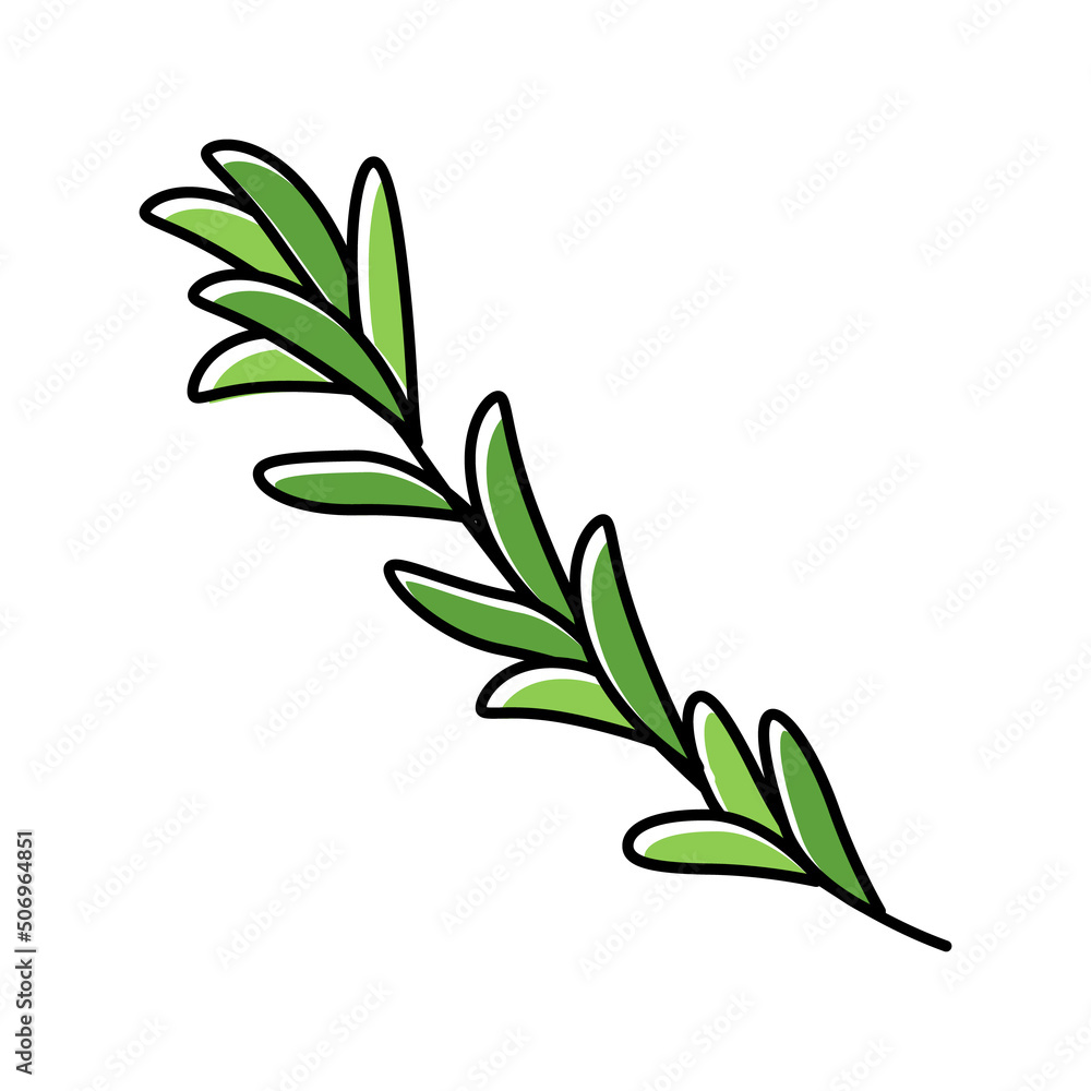 rosemary branch color icon vector illustration