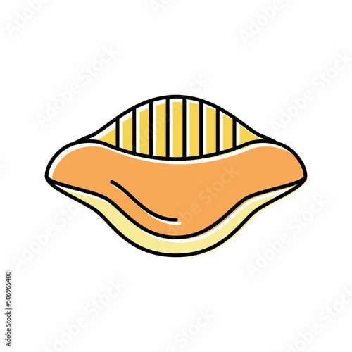 conchiglie pasta color icon vector illustration