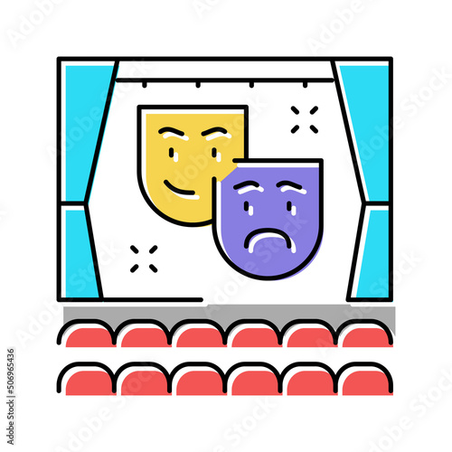 spectacle in amusement park color icon vector illustration