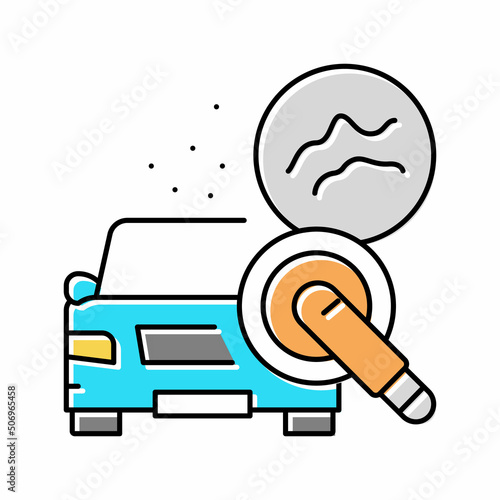 scuff mark and minor scratch buffing color icon vector illustration