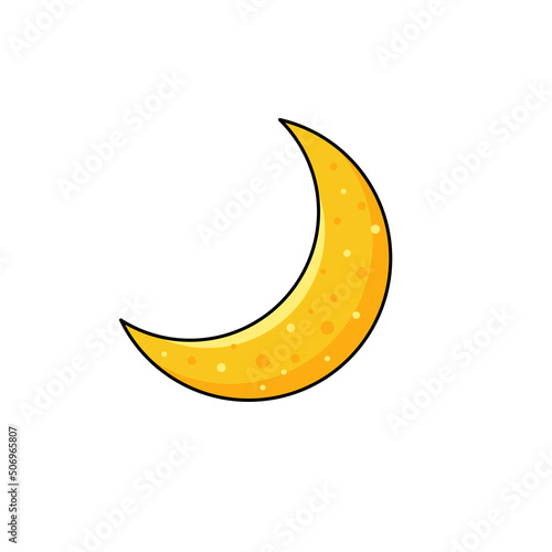 Free Download Vector flat illustration yellow moon. - GFXLoad