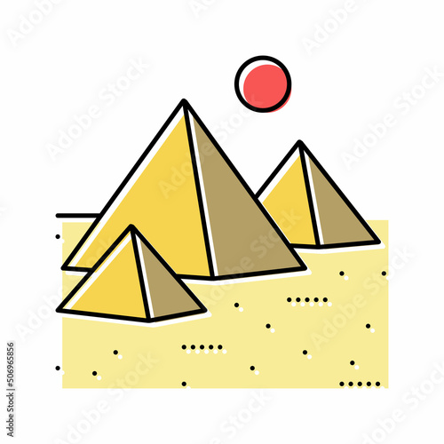 pyramid egypt construction color icon vector illustration