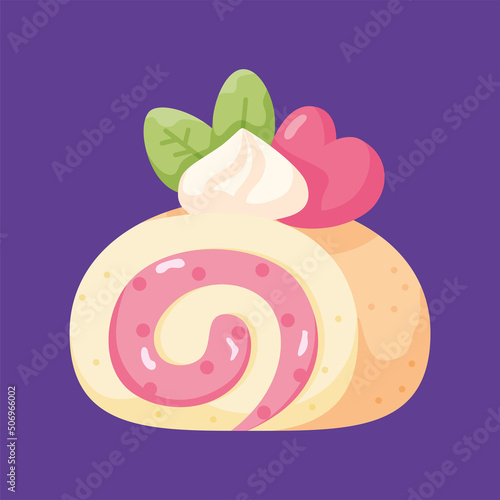 Isolated swiss roll Dessert icon Vector illustration