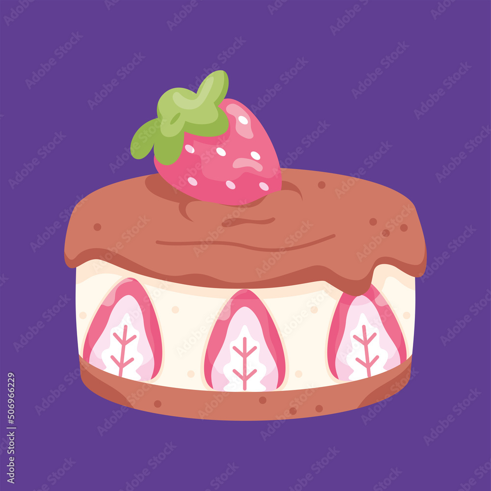Isolated strawberry cake Dessert icon Vector illustration Isolated strawberry cake Dessert icon Vector illustration