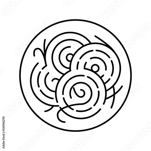 plate pasta line icon vector illustration