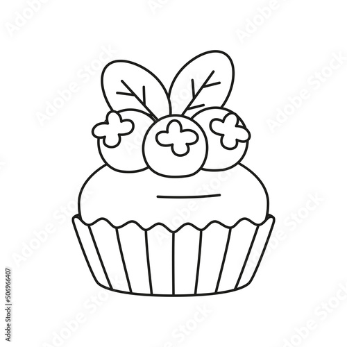Isolated decorated cupcake Dessert icon Vector illustration