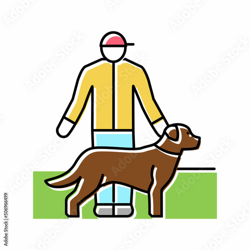 pet sitter color icon vector illustration