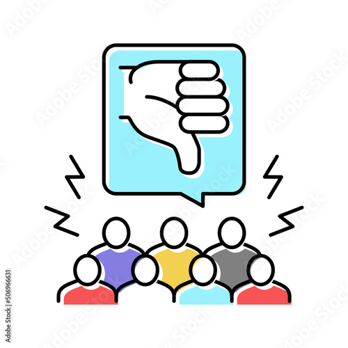 public shaming color icon vector illustration