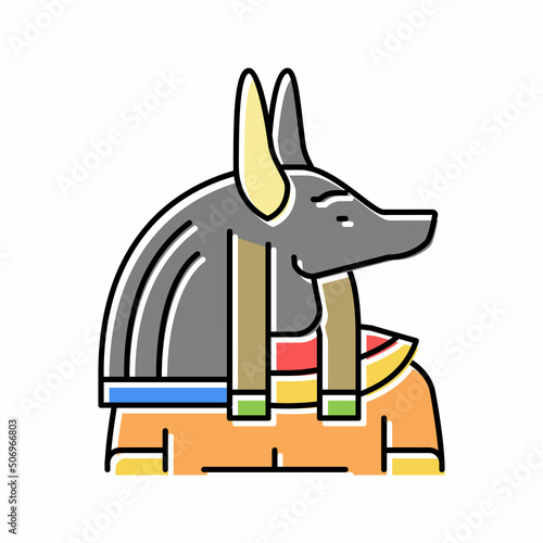 anubis egypt color icon vector illustration