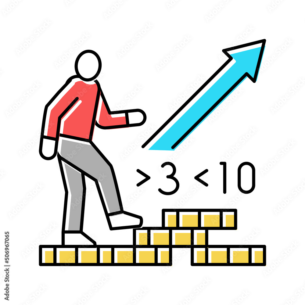 walking inflation color icon vector illustration