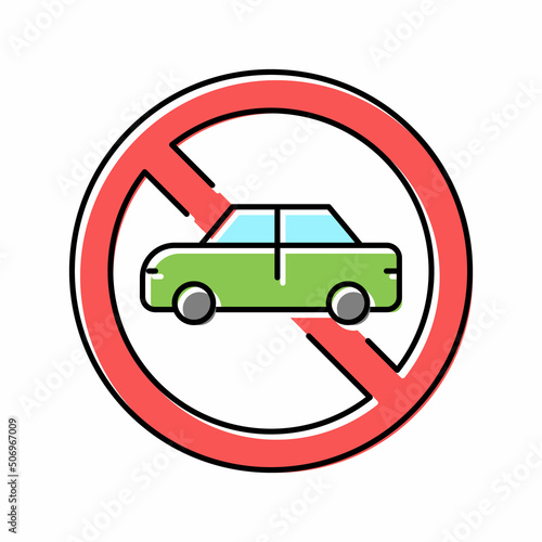 stop car color icon vector illustration