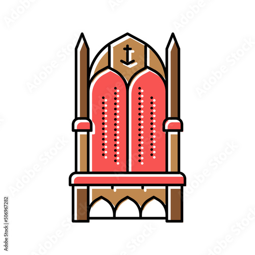 throne king color icon vector illustration