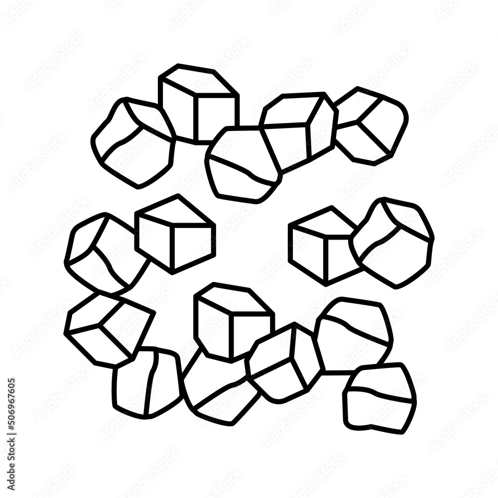 cubes cut carrot line icon vector illustration cubes cut carrot line icon vector illustration