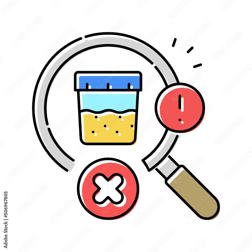 positive drug test color icon vector illustration - obrazy, fototapety, plakaty 