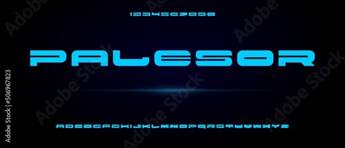 Palesor, abstract modern condensed alphabet with urban style template
