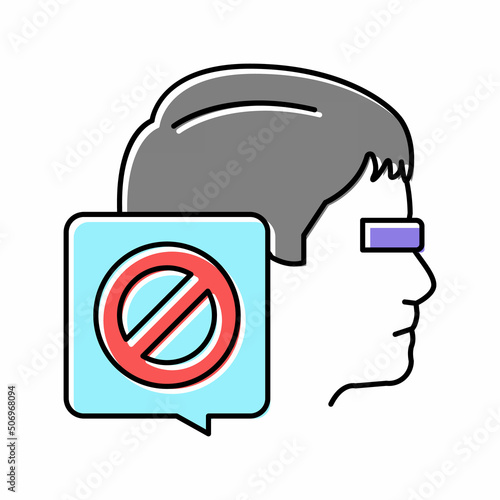 canceled kid boy color icon vector illustration