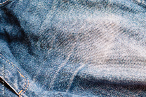 worn out jean close up
