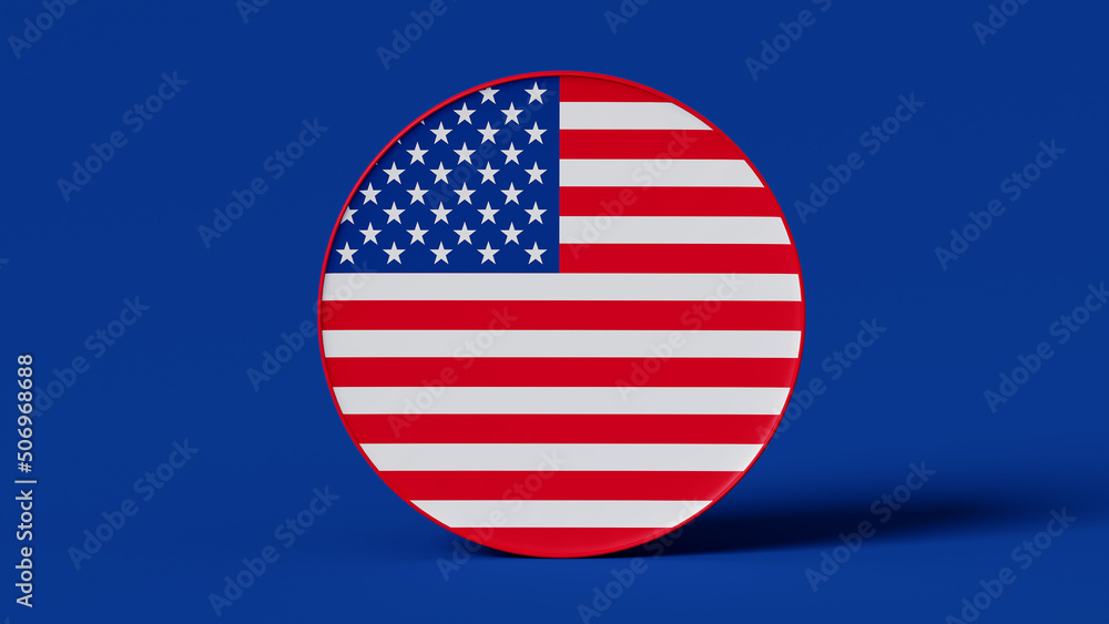 3d rendering mockup national flag in a circle display, united states of america 4th July independence day, background for Banner Advertising 3d rendering mockup national flag in a circle display, united states of america 4th July independence day, background for Banner Advertising