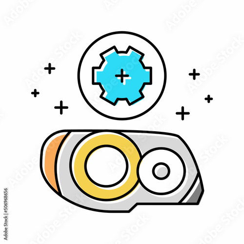 plastic headlight restoration color icon vector illustration