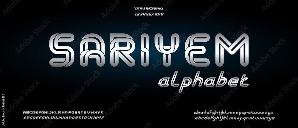 Sariyem, abstract modern alphabet font with urban style template
