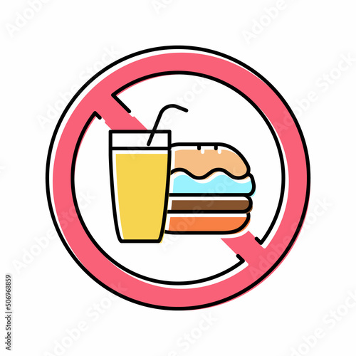food ban color icon vector illustration