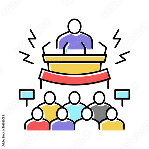 political boycott color icon vector illustration