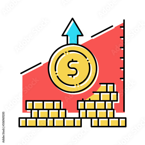 inflation finance color icon vector illustration