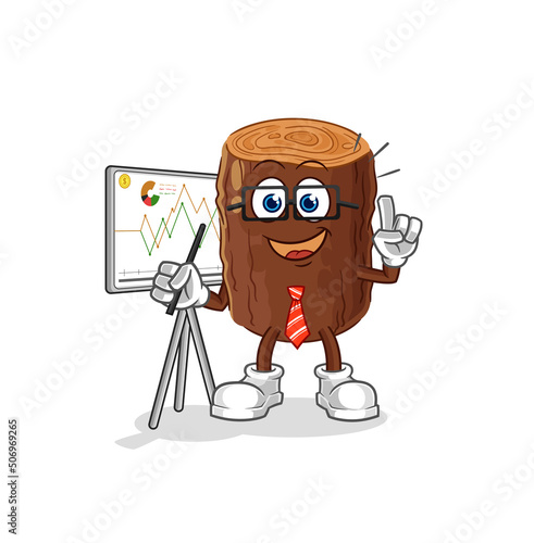 log marketing character. cartoon mascot vector
