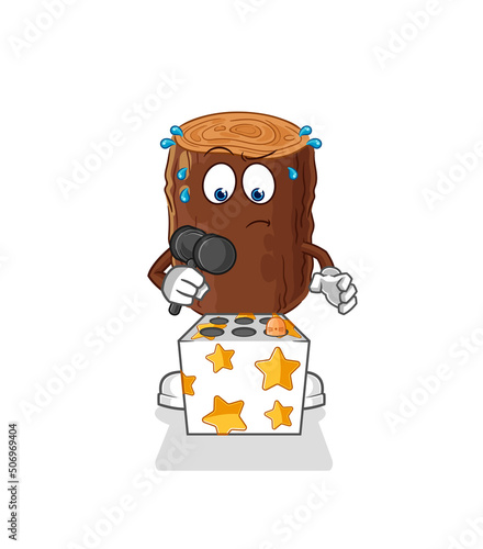 log play whack a mole mascot. cartoon vector