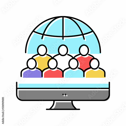 society reaction color icon vector illustration