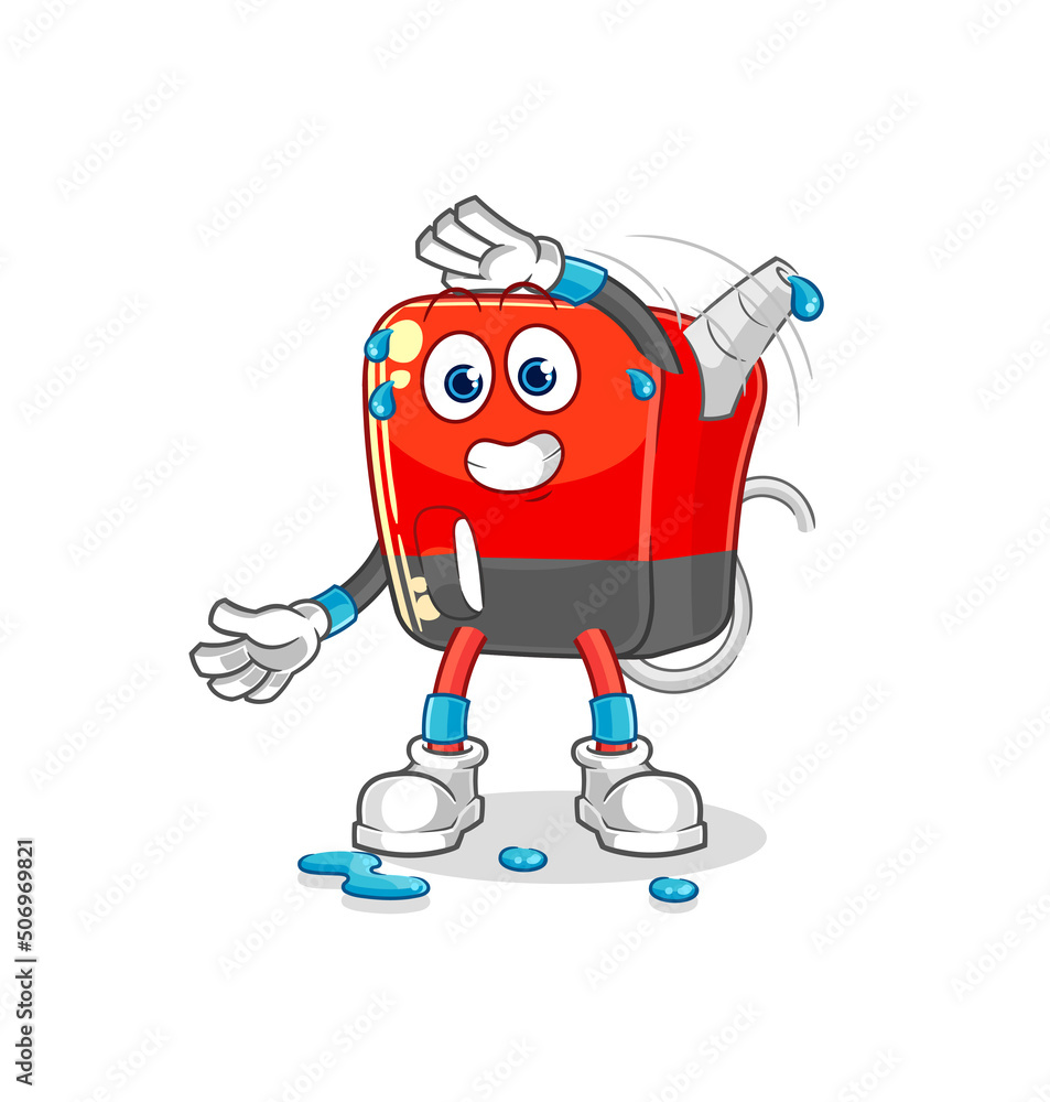 Obraz premium gasoline pump stretching character. cartoon mascot vector