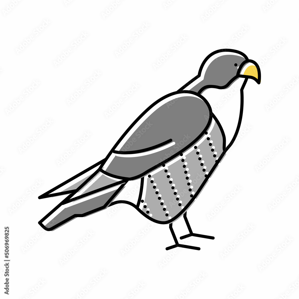 Obraz premium falcon bird color icon vector illustration