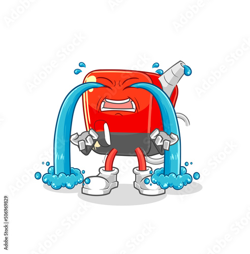 gasoline pump crying illustration. character vector