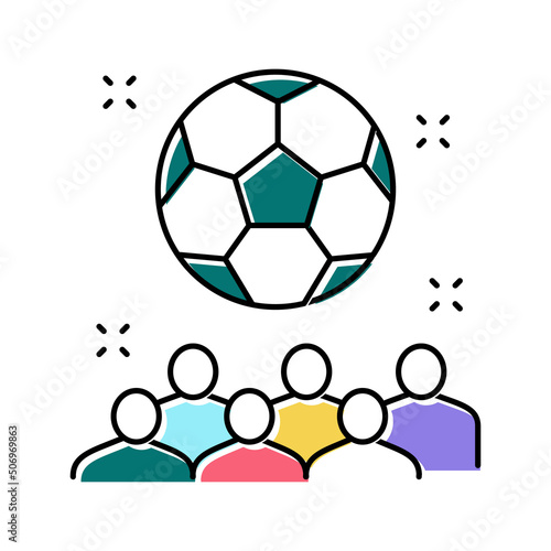 soccer kids party color icon vector illustration